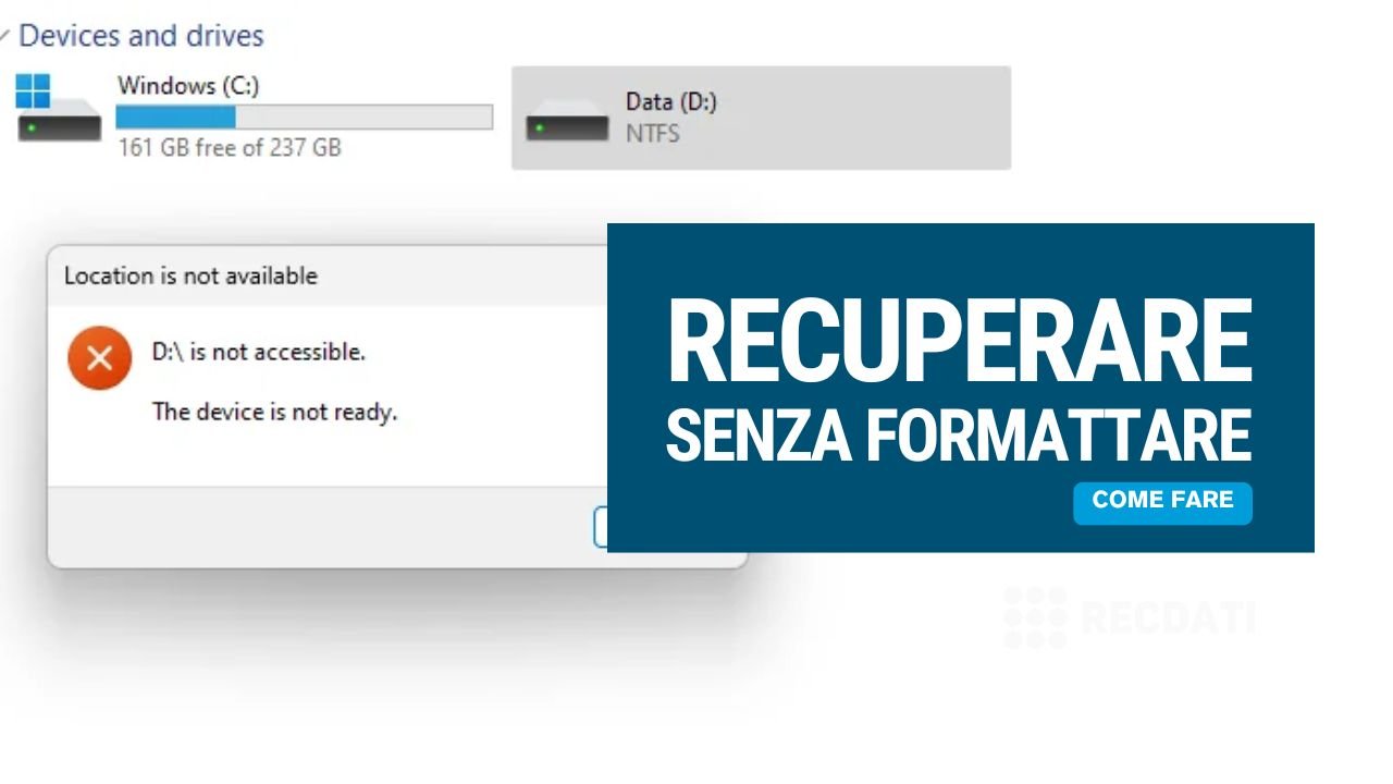 Come recuperare file da Hard Disk senza formattare