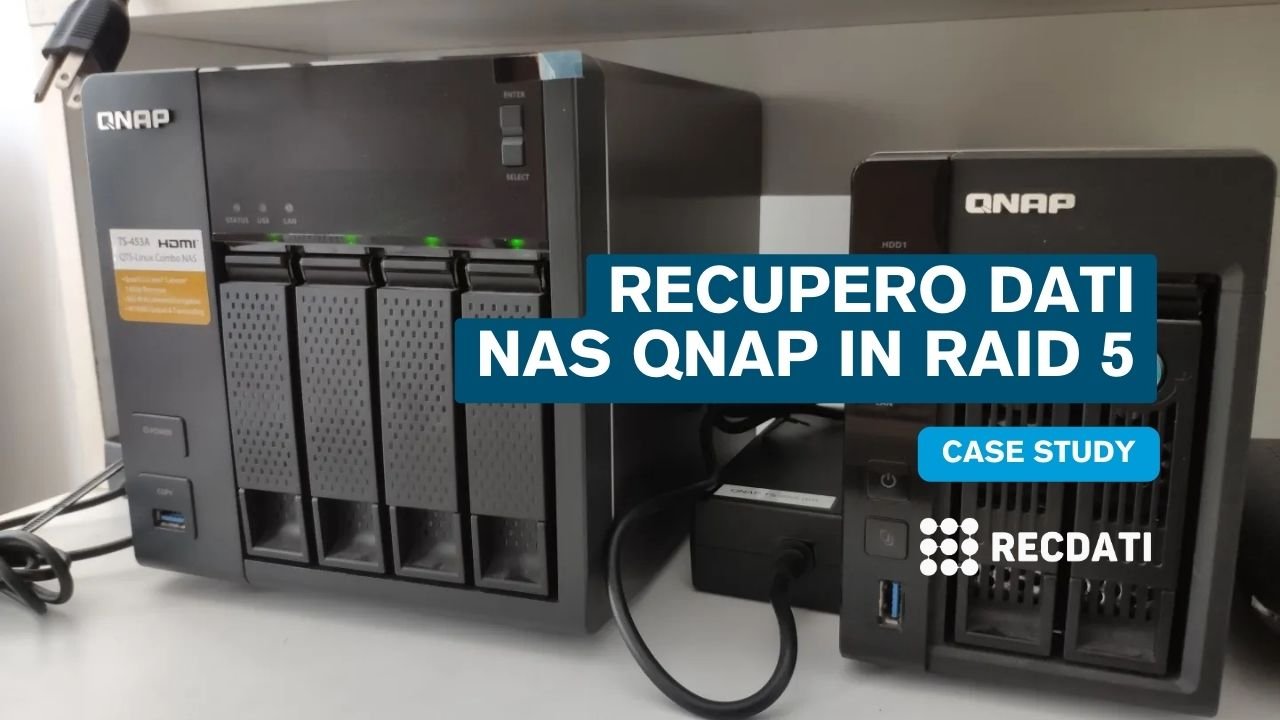 Recupero dati NAS QNAP in RAID 5 per studio di architettura a Roma